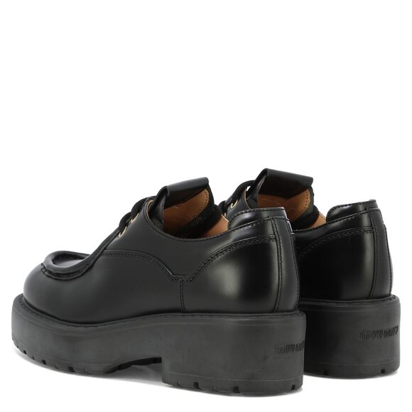 Miu Miu Leather Lace-Up Loafers IT 37 Women - Picture 4 of 5